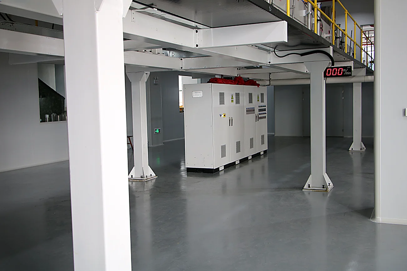 Inspection and rewinding area inside the plant